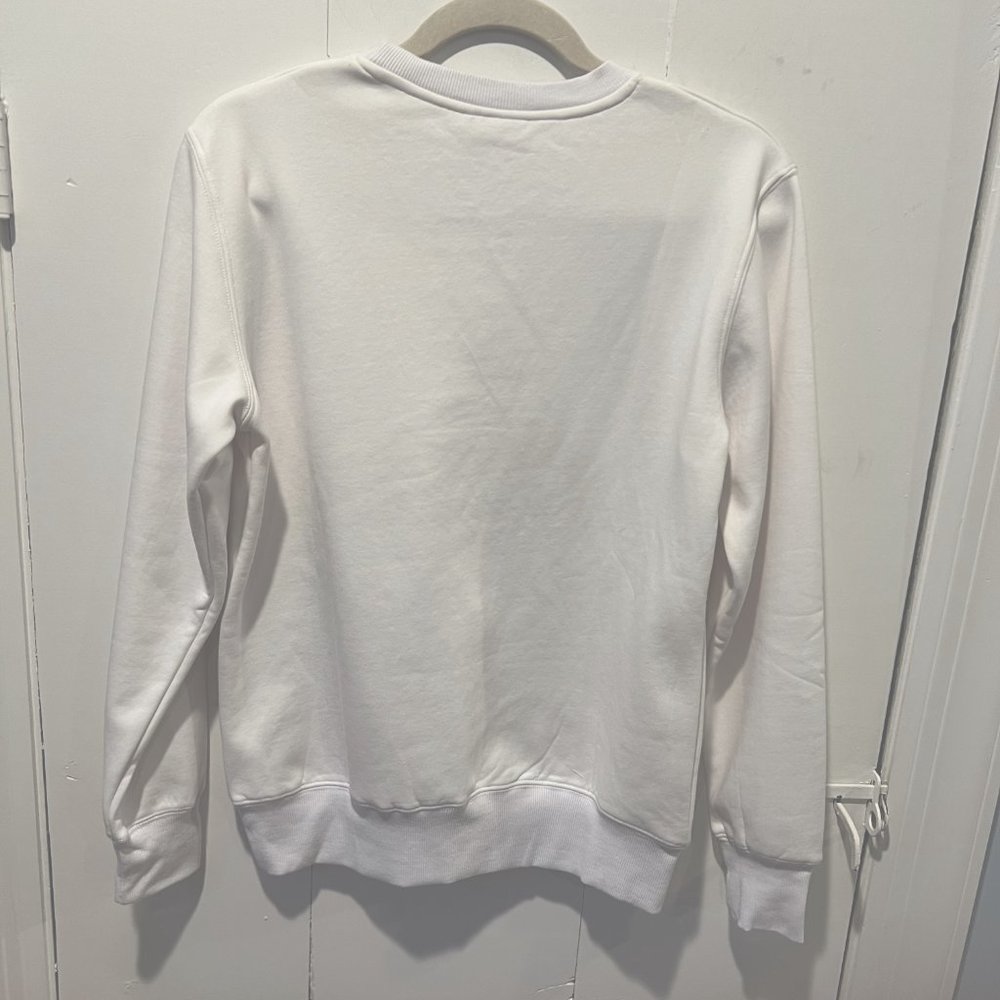 White Sweatshirt with Tropical Graphic - Picture 2 of 2